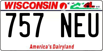 WI license plate 757NEU