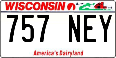 WI license plate 757NEY