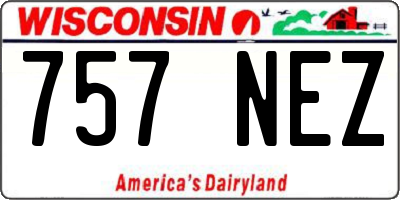 WI license plate 757NEZ