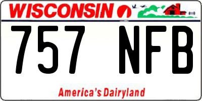 WI license plate 757NFB