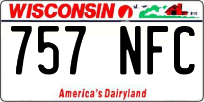 WI license plate 757NFC