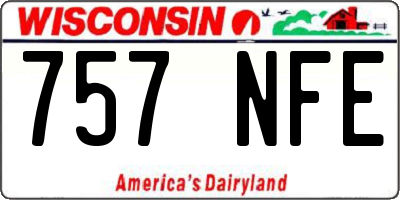 WI license plate 757NFE