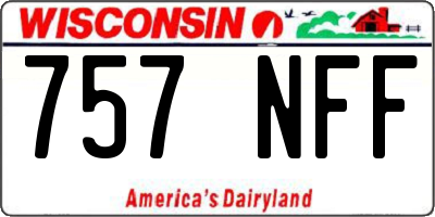 WI license plate 757NFF