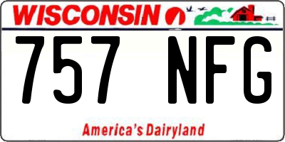 WI license plate 757NFG