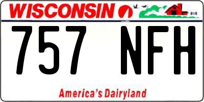 WI license plate 757NFH