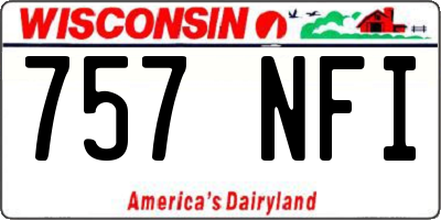 WI license plate 757NFI