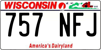 WI license plate 757NFJ