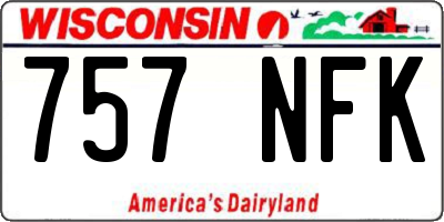 WI license plate 757NFK