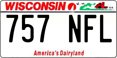WI license plate 757NFL
