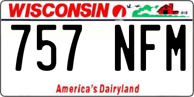 WI license plate 757NFM