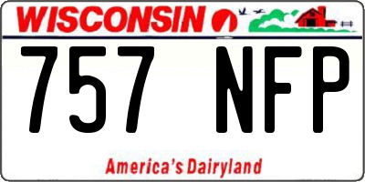 WI license plate 757NFP