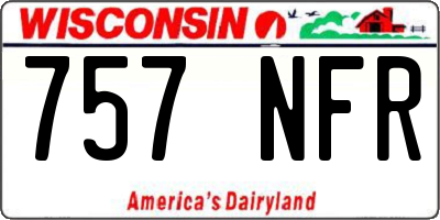 WI license plate 757NFR