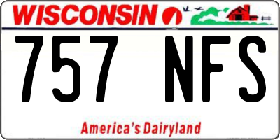 WI license plate 757NFS