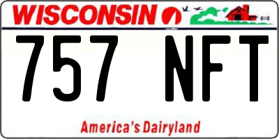 WI license plate 757NFT