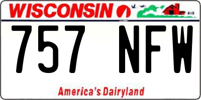 WI license plate 757NFW