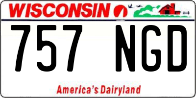 WI license plate 757NGD