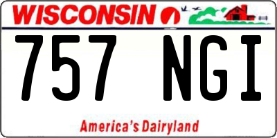 WI license plate 757NGI