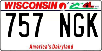 WI license plate 757NGK