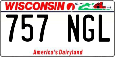 WI license plate 757NGL
