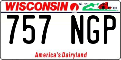 WI license plate 757NGP