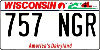 WI license plate 757NGR