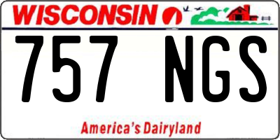 WI license plate 757NGS