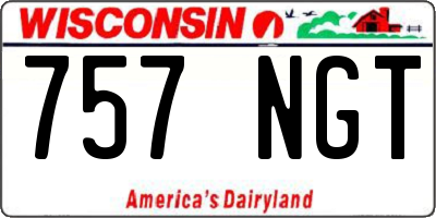 WI license plate 757NGT