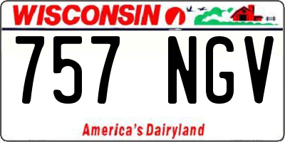 WI license plate 757NGV