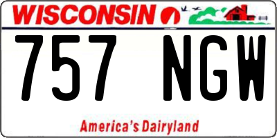 WI license plate 757NGW