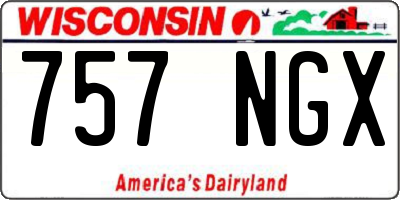 WI license plate 757NGX