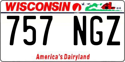WI license plate 757NGZ