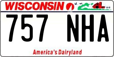 WI license plate 757NHA
