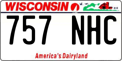 WI license plate 757NHC