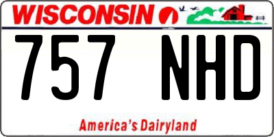 WI license plate 757NHD
