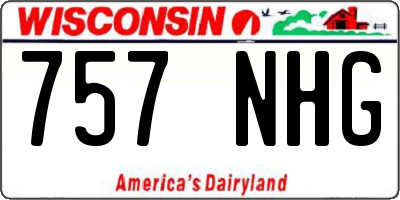 WI license plate 757NHG