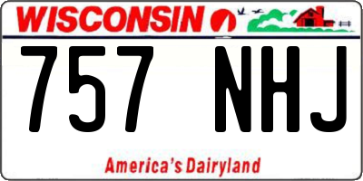 WI license plate 757NHJ