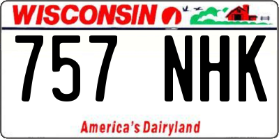 WI license plate 757NHK