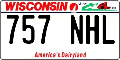 WI license plate 757NHL