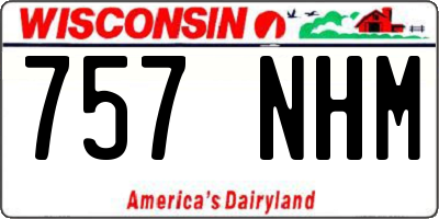 WI license plate 757NHM