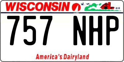 WI license plate 757NHP