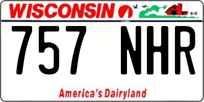 WI license plate 757NHR