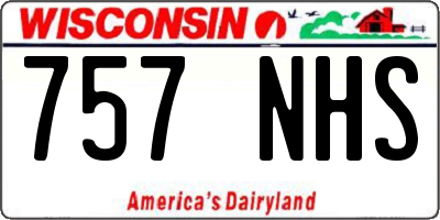WI license plate 757NHS