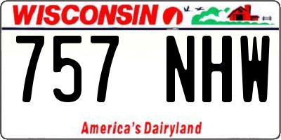 WI license plate 757NHW