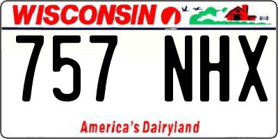 WI license plate 757NHX