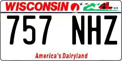 WI license plate 757NHZ