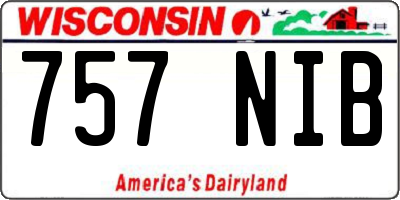 WI license plate 757NIB