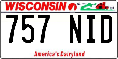 WI license plate 757NID