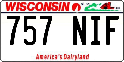 WI license plate 757NIF