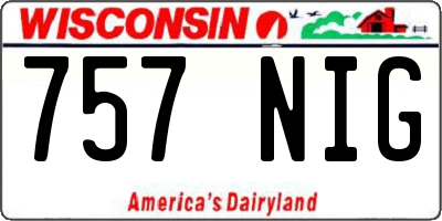 WI license plate 757NIG