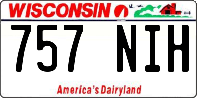 WI license plate 757NIH